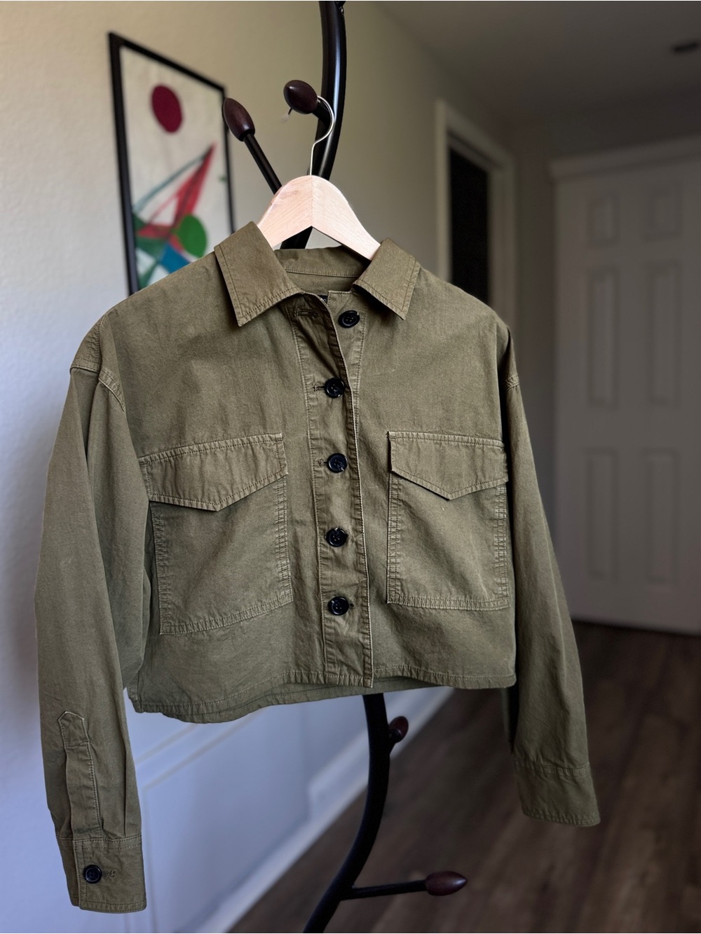 rag & bone Olive Cropped Utility Jacket